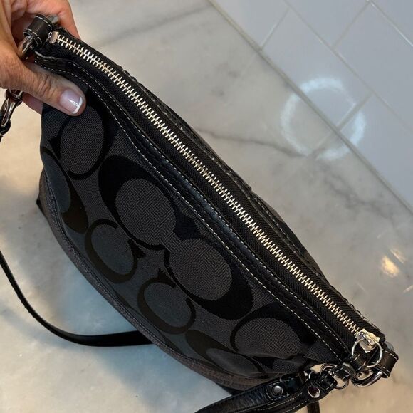 Coach Crossbody Bag Purse Handbag Signature Lurex Stripe File Swing Pack Bag - Picture 11 of 16